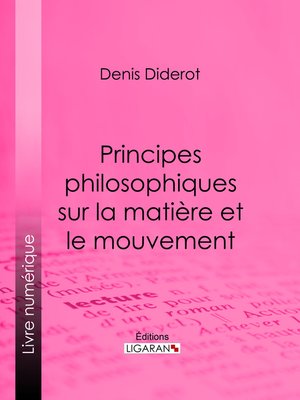 cover image of Principes philosophiques sur la matière et le mouvement